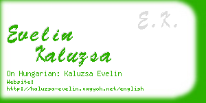 evelin kaluzsa business card